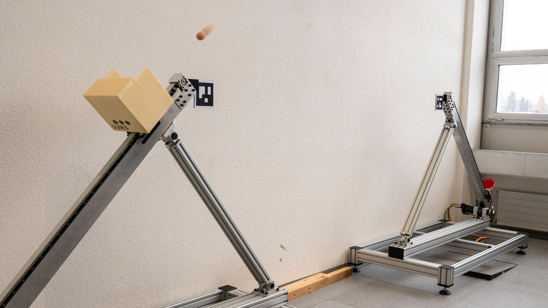 Eier werfende Roboter als Förderband-Ersatz?