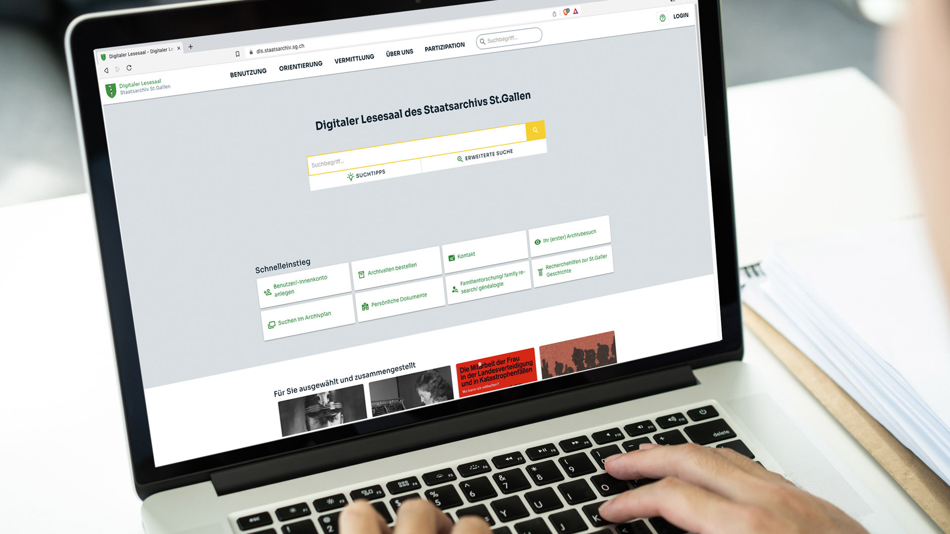 «Digitaler Lesesaal» für das Staatsarchiv