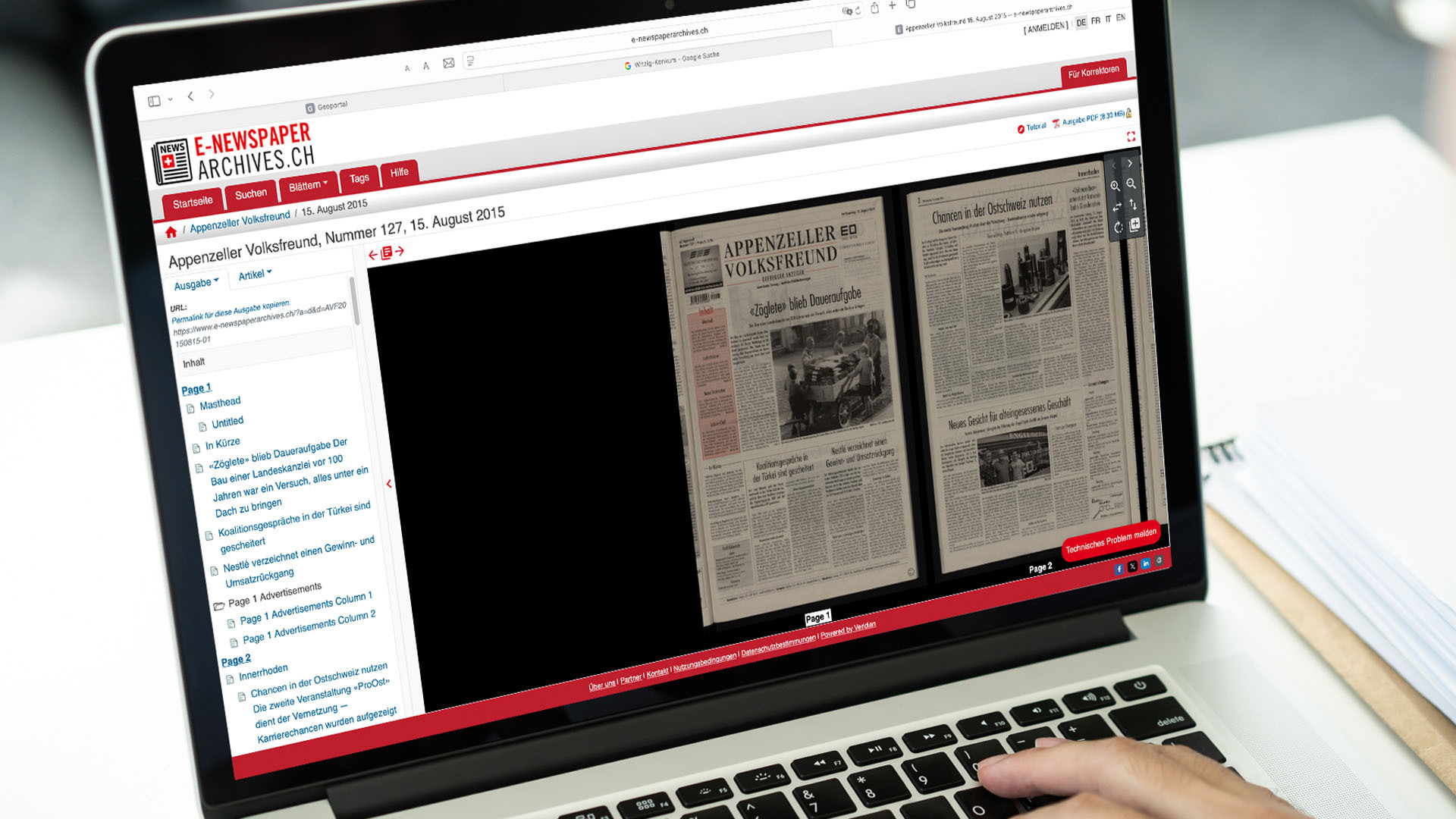 Appenzeller Volksfreund zieht ins digitale Archiv